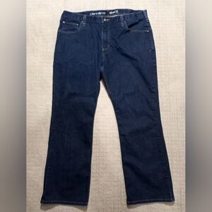 Carhartt Rugged Flex Relaxed Fit Bootcut Dark Wash Blue Jeans Mens Size 38×30